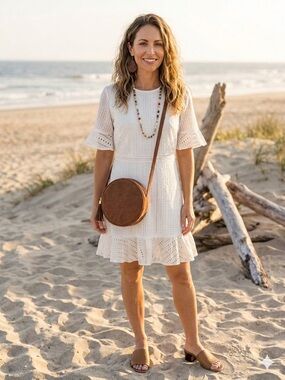 Banana Republic White Eyelet Mini Dress
